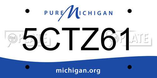 5CTZ61 Michigan License Plate