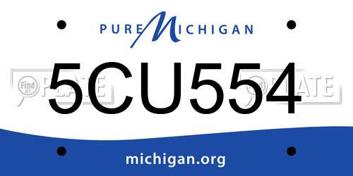 5CU554 Michigan License Plate