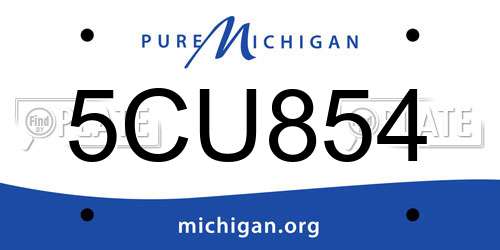 5CU854 Michigan License Plate