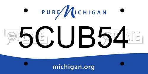 5CUB54 Michigan License Plate