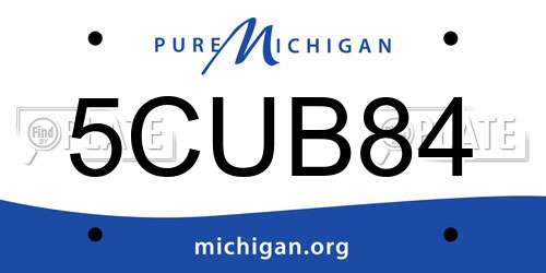 5CUB84 Michigan License Plate