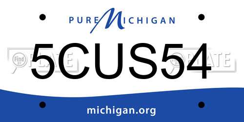 5CUS54 Michigan License Plate