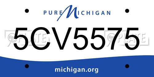 5CV5575 Michigan License Plate