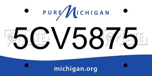 5CV5875 Michigan License Plate