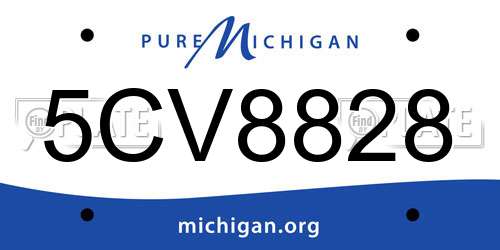 5CV8828 Michigan License Plate