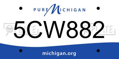 5CW882 Michigan License Plate