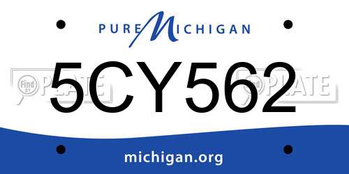 5CY562 Michigan License Plate