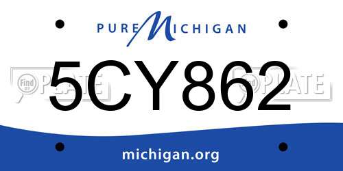 5CY862 Michigan License Plate