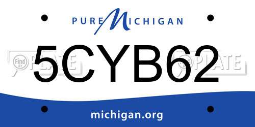 5CYB62 Michigan License Plate