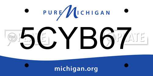 5CYB67 Michigan License Plate