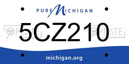 5CZ210 Michigan License Plate