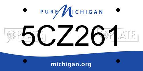 5CZ261 Michigan License Plate