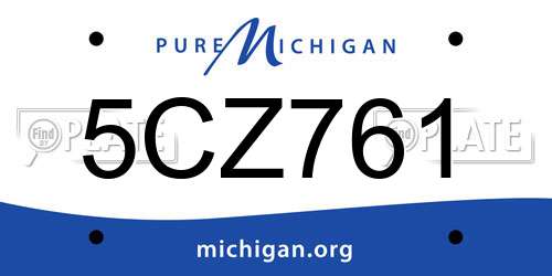 5CZ761 Michigan License Plate