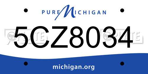 5CZ8034 Michigan License Plate