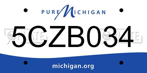 5CZB034 Michigan License Plate