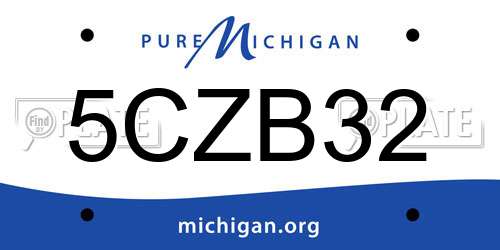 5CZB32 Michigan License Plate
