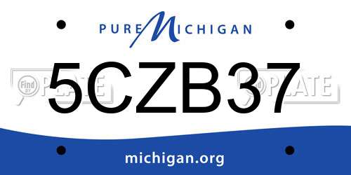 5CZB37 Michigan License Plate