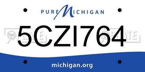5CZI764 Michigan License Plate