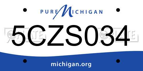 5CZS034 Michigan License Plate
