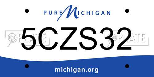 5CZS32 Michigan License Plate