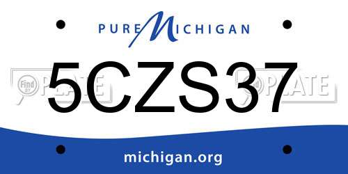 5CZS37 Michigan License Plate