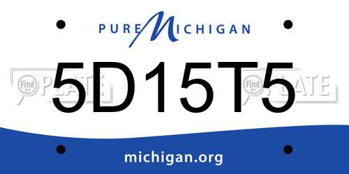 5D15T5 Michigan License Plate