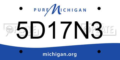 5D17N3 Michigan License Plate