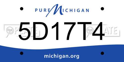 5D17T4 Michigan License Plate