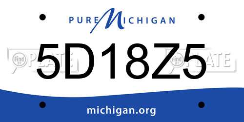 5D18Z5 Michigan License Plate