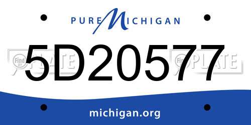 5D20577 Michigan License Plate