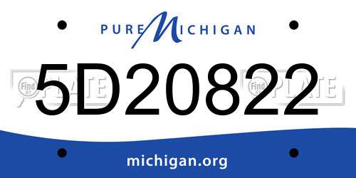 5D20822 Michigan License Plate