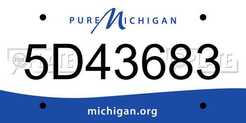 5D43683 Michigan License Plate