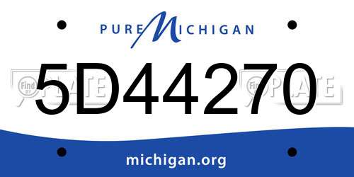 5D44270 Michigan License Plate