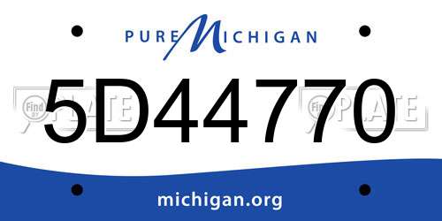 5D44770 Michigan License Plate