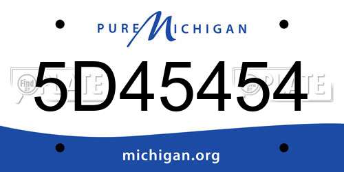 5D45454 Michigan License Plate