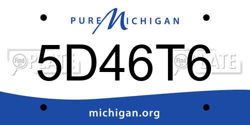 5D46T6 Michigan License Plate