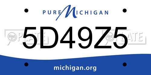 5D49Z5 Michigan License Plate