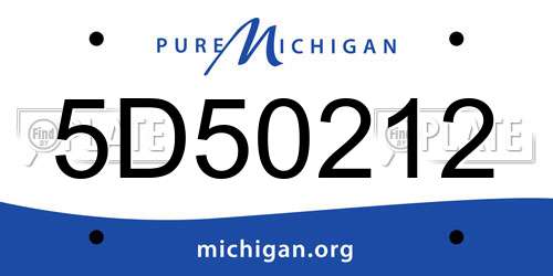 5D50212 Michigan License Plate