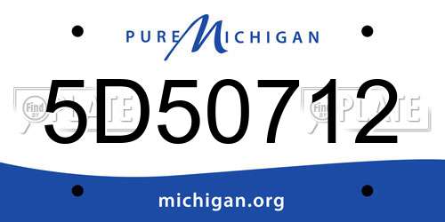 5D50712 Michigan License Plate