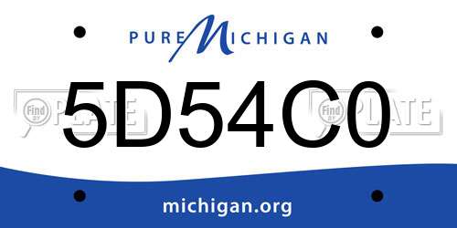 5D54C0 Michigan License Plate