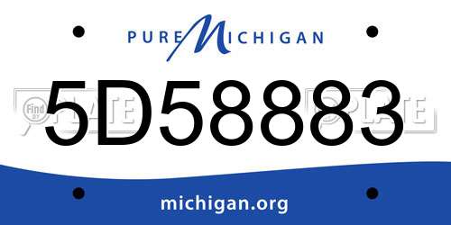 5D58883 Michigan License Plate