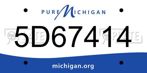5D67414 Michigan License Plate