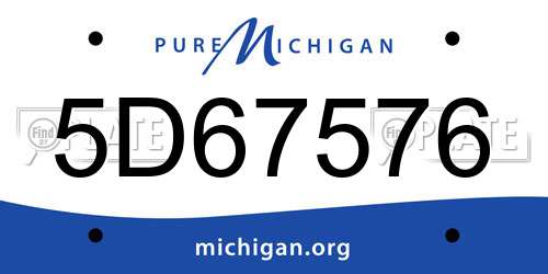 5D67576 Michigan License Plate