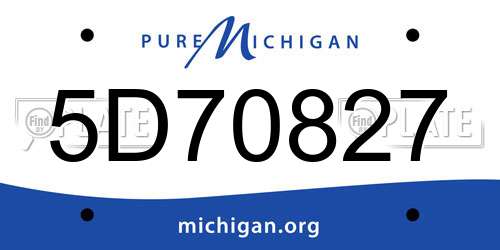 5D70827 Michigan License Plate