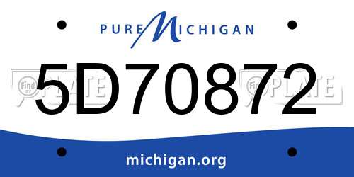 5D70872 Michigan License Plate
