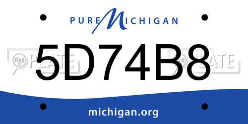 5D74B8 Michigan License Plate