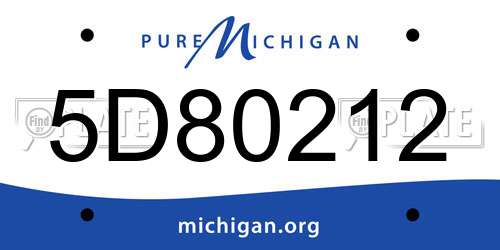 5D80212 Michigan License Plate
