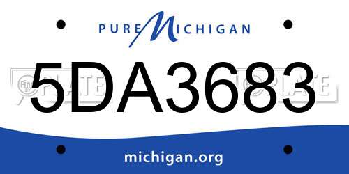 5DA3683 Michigan License Plate