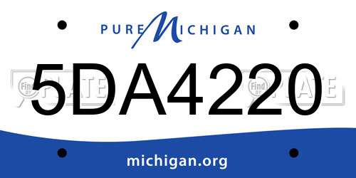 5DA4220 Michigan License Plate