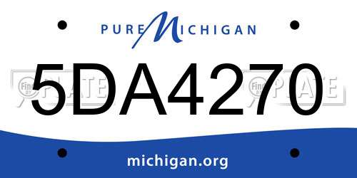 5DA4270 Michigan License Plate